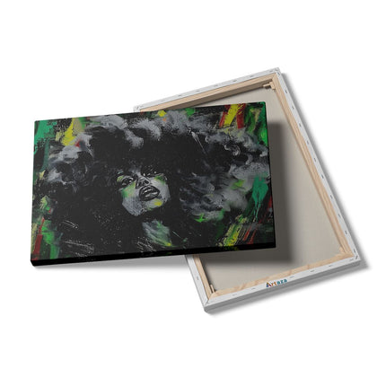 Canvas schilderij details Vrouw met een Afro