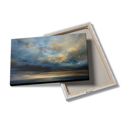 Canvas schilderij details Kunstwerk van een Bewolkte Hemel boven de Oceaan