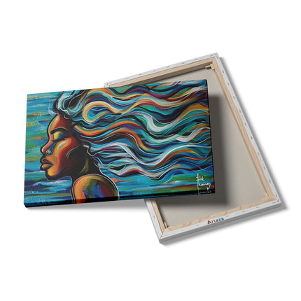 Canvas schilderij details Abstract Kunstwerk van het haar van een Vrouw