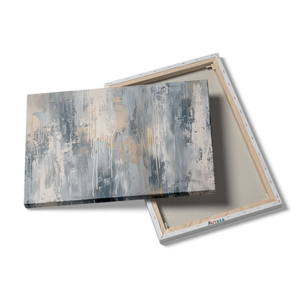 Canvas schilderij details Abstract Kunstwerk met Blauwe en Beige Kleuren