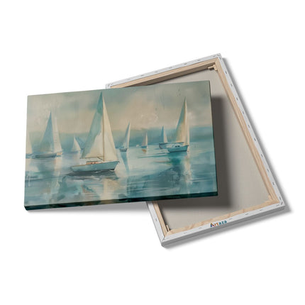 Canvas schilderij details Zeilboten op het Water