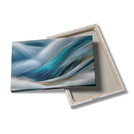 Canvas schilderij details Het Water is Blauw en Goud