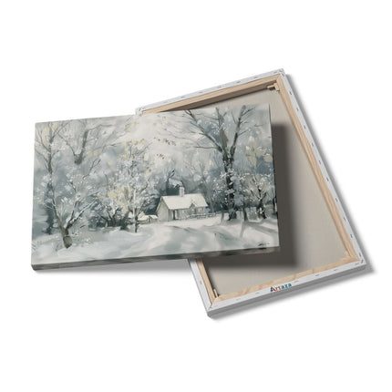 Canvas schilderij details Kunstwerk van een Winters Tafereel