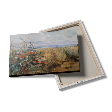 Canvas schilderij details Kunstwerk van een Veld met Wilde Bloemen