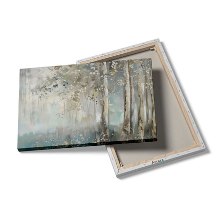 Canvas schilderij details Kunstwerk van Berkenbomen in een Bos