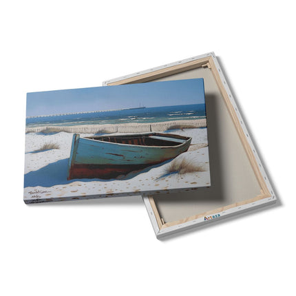 Canvas schilderij details Boot in het Zand