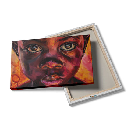 Canvas schilderij details Kunstwerk van het Gezicht van een Kind