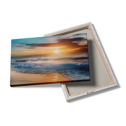 Canvas schilderij details De Zon gaat onder boven de Oceaan