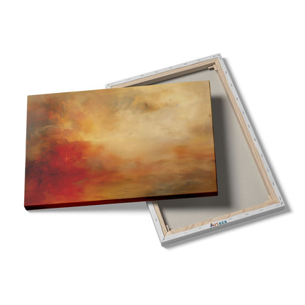 Canvas schilderij details Abstract Kunstwerk met Rode, Gele en Oranje Kleuren