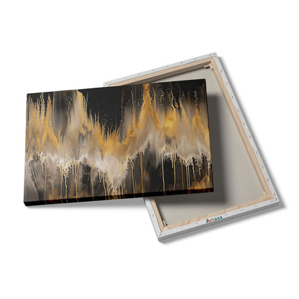 Canvas schilderij details Zwart en Goud Abstract Kunstwerk
