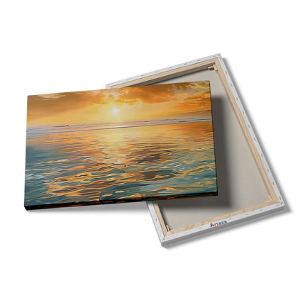 Canvas schilderij details De Zon gaat onder boven de Oceaan