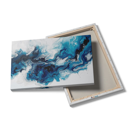 Canvas schilderij details Blauw en Wit Kunstwerk op een Witte Achtergrond