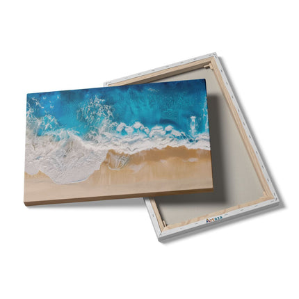 Canvas schilderij details Luchtfoto van de Oceaan en het Zand