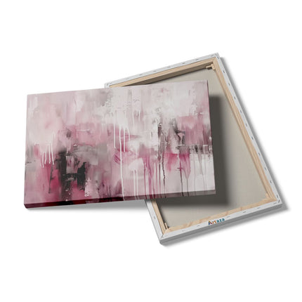 Canvas schilderij details Abstract Kunstwerk in Roze en Zwart