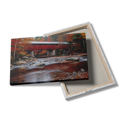 Canvas schilderij details Overdekte Brug over een Rivier