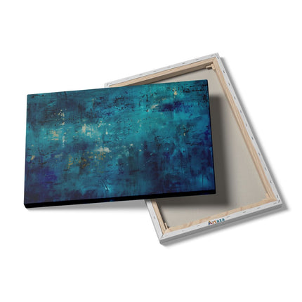 Canvas schilderij details Abstract Kunstwerk met Blauw en Goud