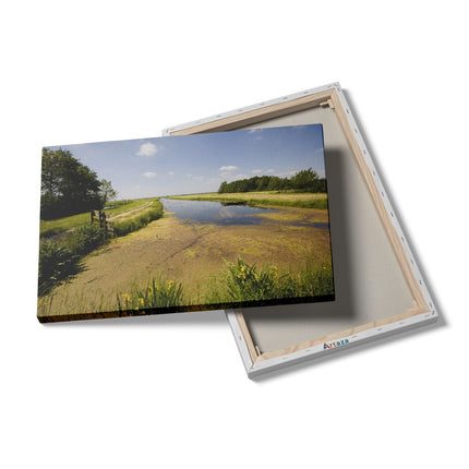 Canvas schilderij details Raam met Noordhollands Landschap