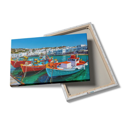 Canvas schilderij details Mykonos Islang