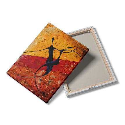 Canvas Schilderij Details Abstracte Kunst - Dansend Afrikaans Paar