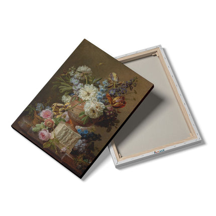 Canvas Schilderij Details Bloemstilleven met Albasten Vaas - Gerard van Spaendonck