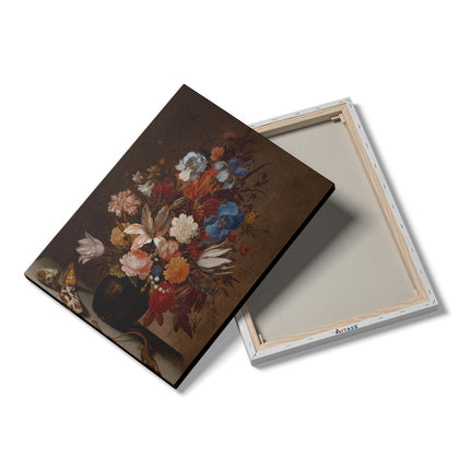 Canvas Schilderij Details Stilleven met Bloemen - Balthasar van der Ast