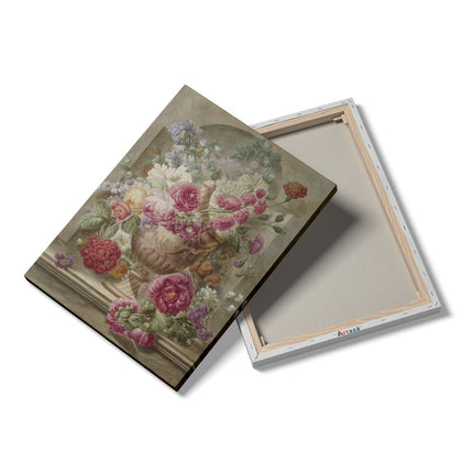 Canvas Schilderij Details Vaas met Bloemen - Pieter van Loo