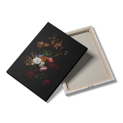 Canvas Schilderij Details Vaas met Bloemen - Rachel Ruysch