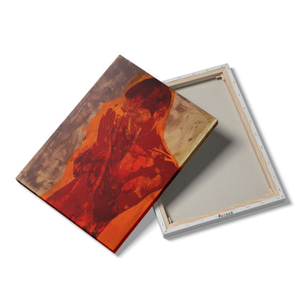 Canvas Schilderij Details Kunstwerk van een Man met zijn Handen op zijn Gezicht