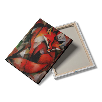 Canvas Schilderij Details Twee Vossen die Elkaar Omhelzen