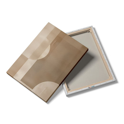 Canvas Schilderij Details Beige en Wit Abstract Beeld
