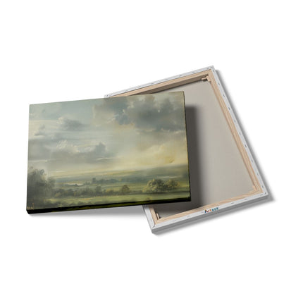 Canvas Schilderij Details Kunstwerk van Wolken boven een Veld