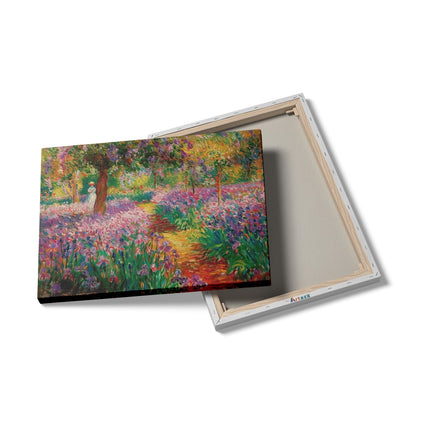 Canvas Schilderij Details Claude Monet Kunstwerk - de Tuin van Irissen door Claude Monet