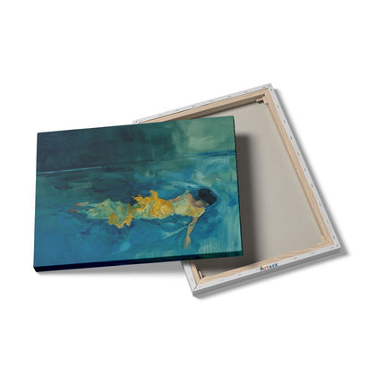 Canvas Schilderij Details Kunstwerk van een Vrouw die in het Water Ligt