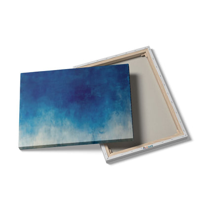 Canvas Schilderij Details Abstract Kunstwerk van Blauw en Wit