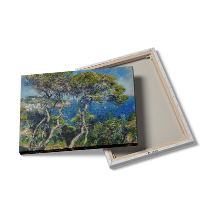 Canvas Schilderij Details Kunstwerk van Bomen op een Heuvel met Uitzicht op de Oceaan