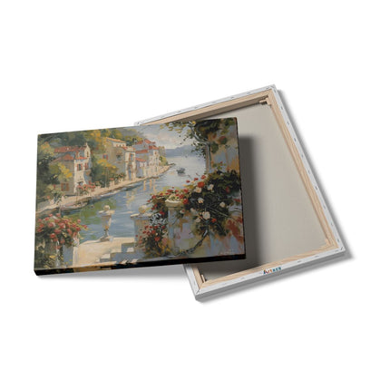 Canvas Schilderij Details Kunstwerk van een Gracht