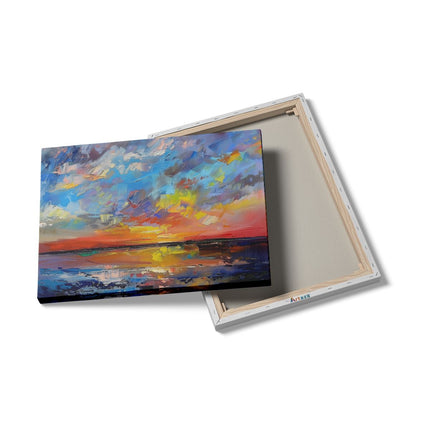 Canvas Schilderij Details Abstract Kunstwerk van een Zonsondergang