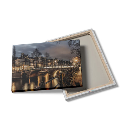 Canvas Schilderij Details Brug over een Kanaal