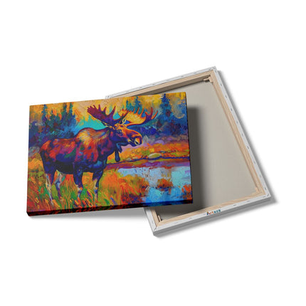 Canvas Schilderij Details Kleurrijk Kunstwerk van een Eland