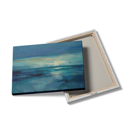 Canvas Schilderij Details Kunstwerk van een Zonsondergang boven de Oceaan
