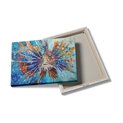 Canvas Schilderij Details Lionfish Kunstwerk