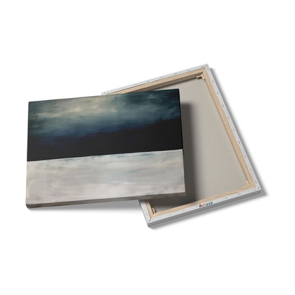 Canvas Schilderij Details Zwart Wit Kunstwerk met een Blauwe Lucht