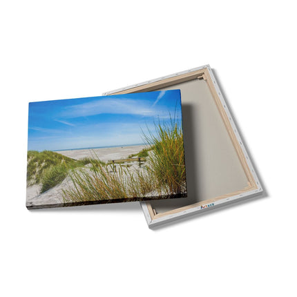 Canvas Schilderij Details Bankje aan het Strand