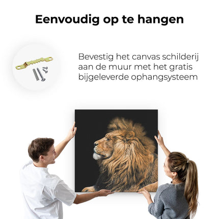 Canvas schilderij ophangen Leeuw