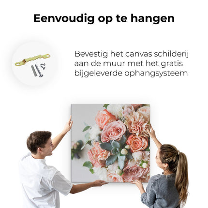 Canvas schilderij ophangen Bloemen In Vaas - Boeket