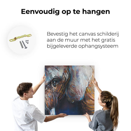 Canvas schilderij ophangen Getekende Olifant Van Dichtbij - Abstract