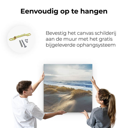 Canvas schilderij ophangen Duinen En Zee 