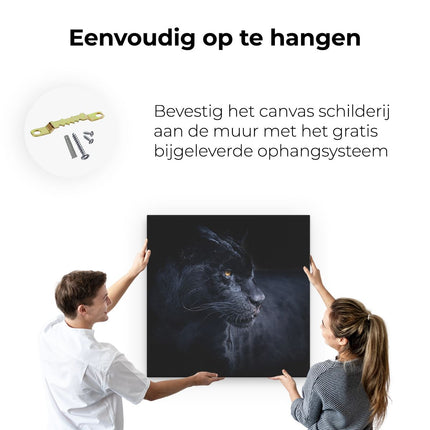 Canvas schilderij ophangen Zwarte Panter