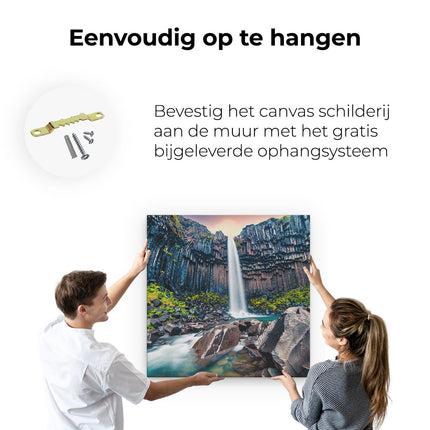 Canvas schilderij ophangen Waterval In IJsland 