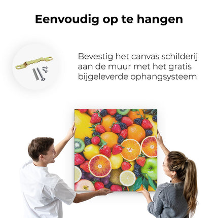 Canvas schilderij ophangen Kleurrijke Fruit Achtergrond